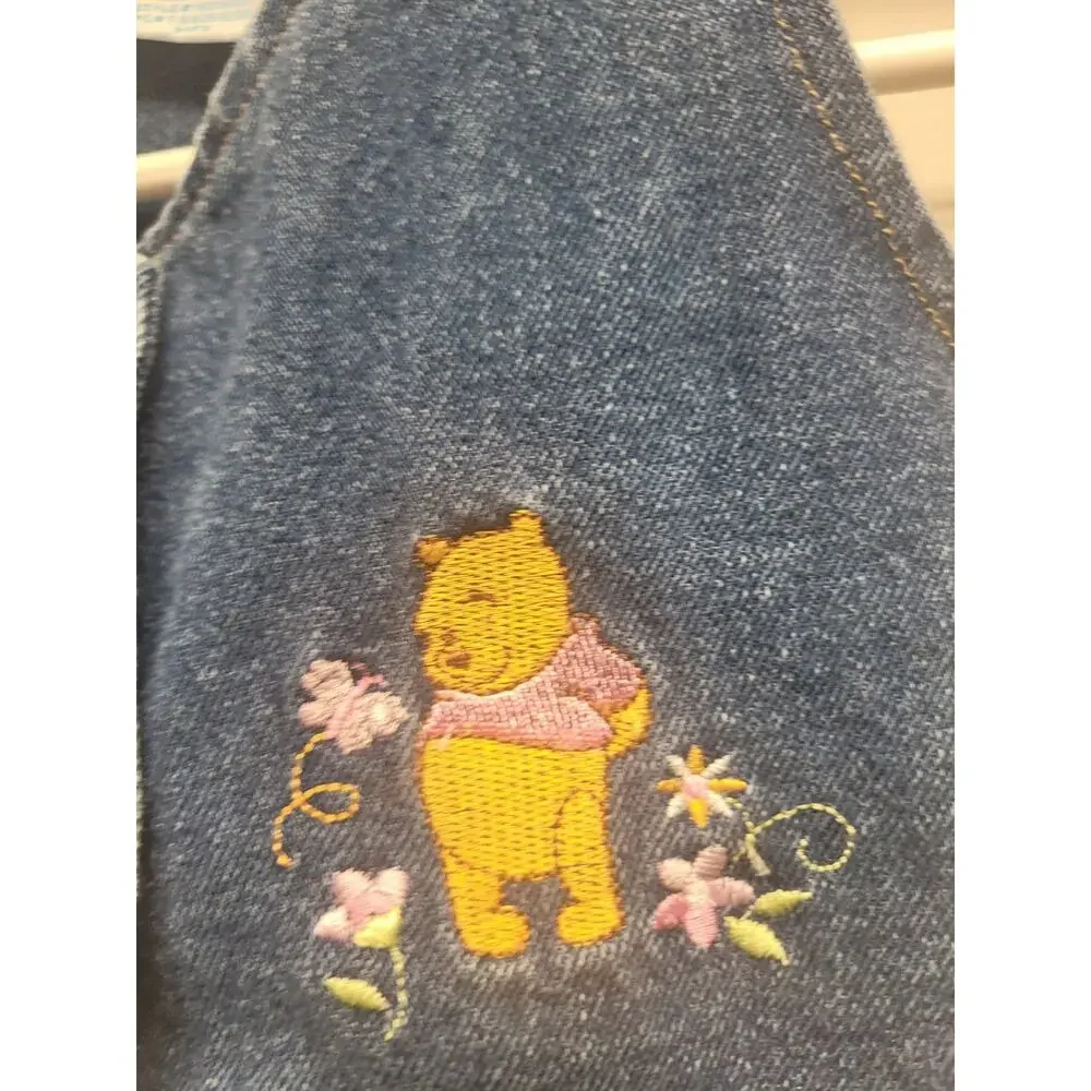 Vintage Disney Winnie The Pooh Denim Vest Girls 4T Embroidered Button Front...